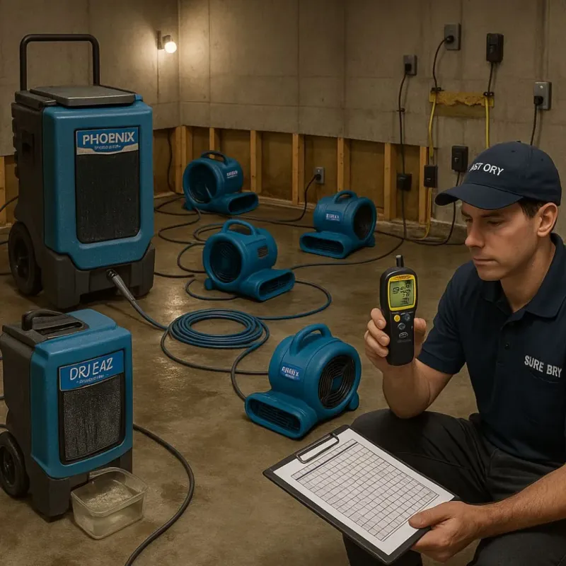 Structural Drying and Dehumidification process in Highland Beach, FL